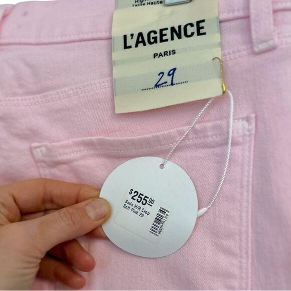 L'AGENCE Sada High Rise Cropped Soft Pink Ankle Jeans, Size 29 NWT - Picture 8 of 11